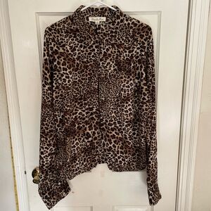 Leopard Print Button-Up Shirt